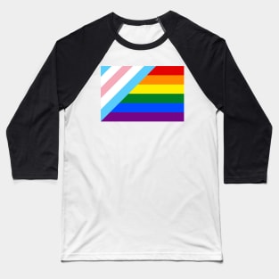LGBTQ+ Pride Flag with Trans Pride Flag Baseball T-Shirt